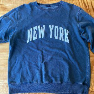 Brandy Melville 'New York' Crewneck Sweater Navy Blue